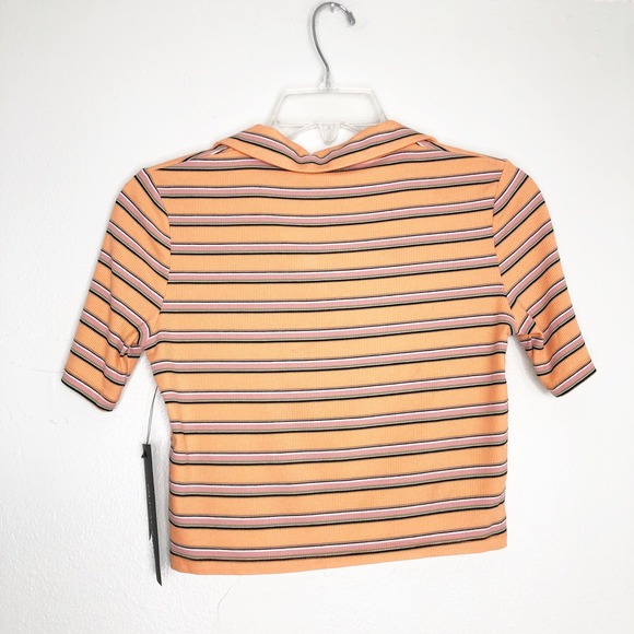 Olivaceous Ribbed Crop Top Polo - Picture 2 of 11